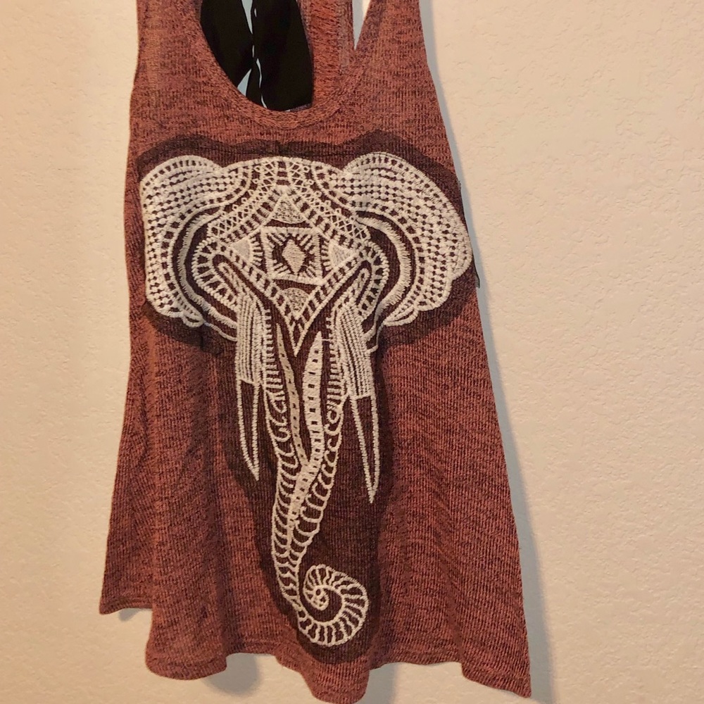 Embroidered elephant top
